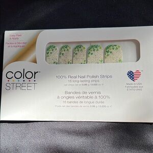 Color Street Green and White Nail Polish Strips